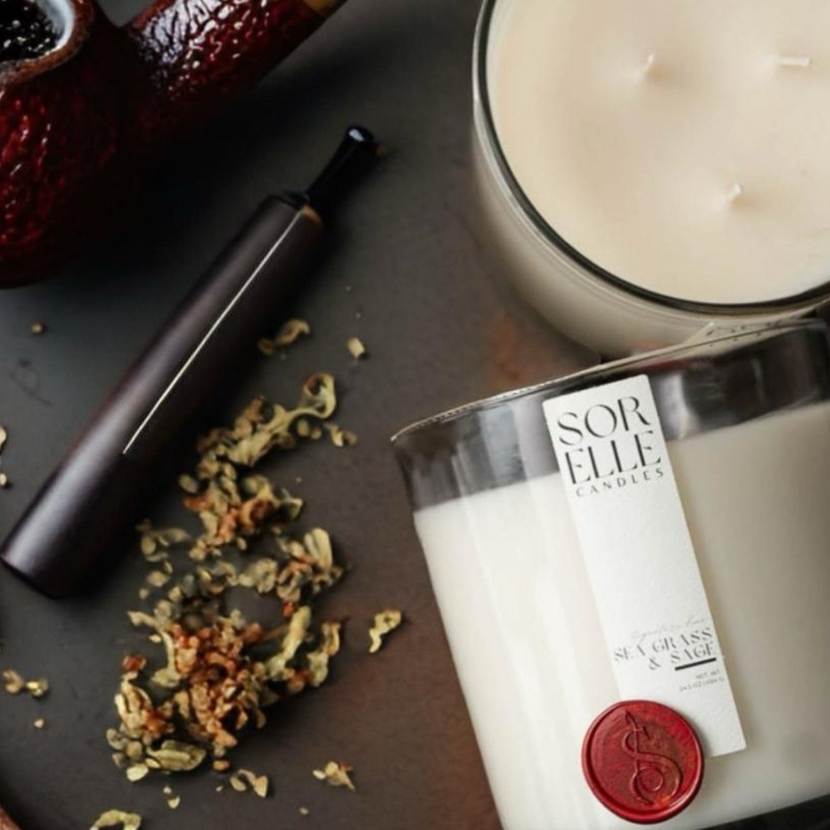 HONEY & TOBACCO - LARGE SCENTED COCONUT WAX CANDLE