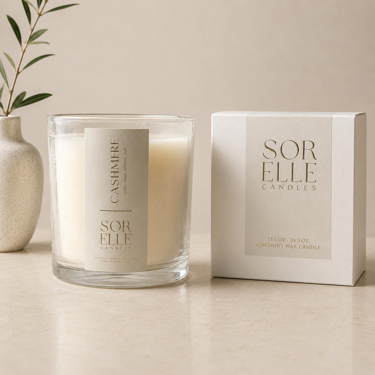 Cashmere coconut wax candle inspired by Tom Ford, strong scent throw