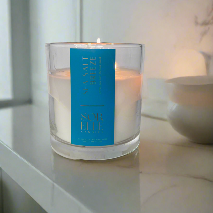 SEA SALT BREEZE - LARGE SCENTED COCONUT WAX CANDLE