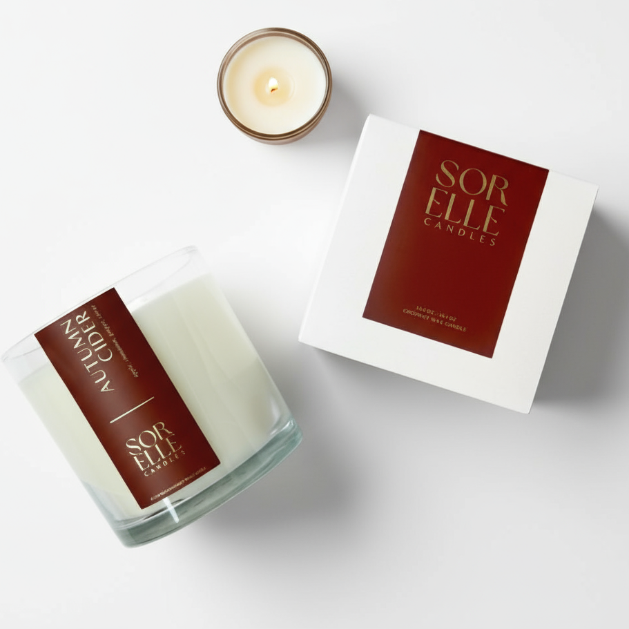 Autumn Cider coconut wax candle, part of the Harvest Fireside bundle, apple and spice fall scent