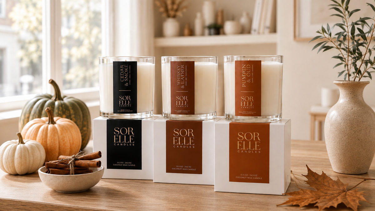 Larger size, Strong Fall Candles, non-toxic, coconut wax. Cedar Smoke, whiskey leather, Pumpkin Oud