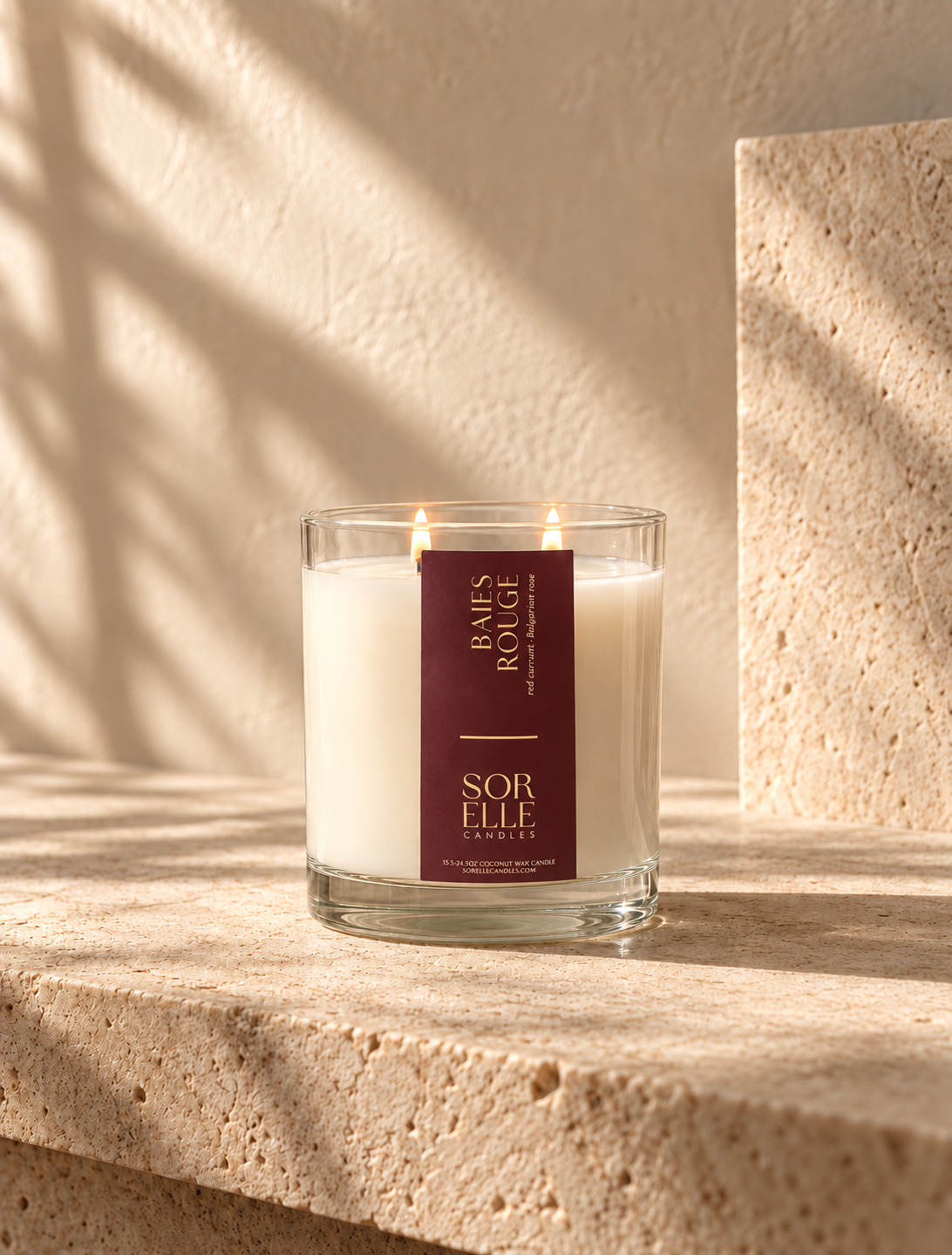 Baies Rouge coconut wax candle, part of the Midnight Bloom bundle, Diptyque Baies dupe