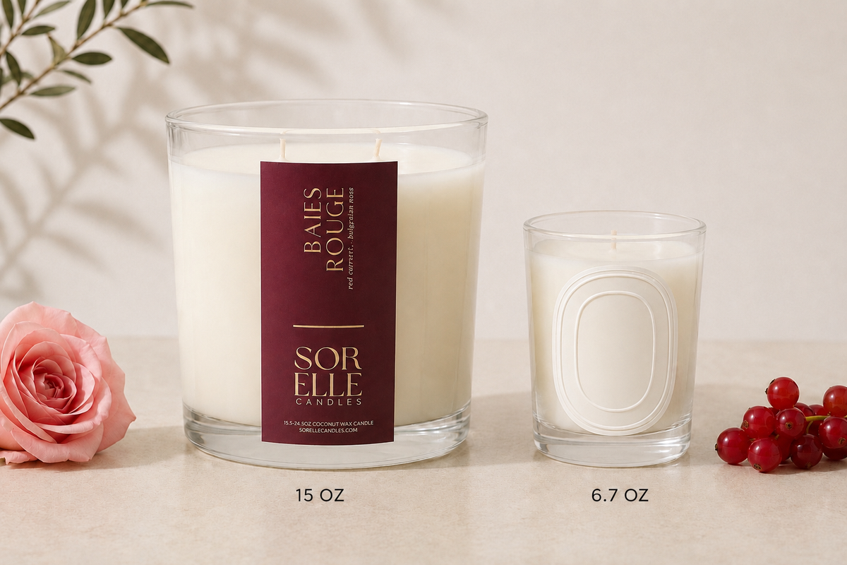 Baies Rouge coconut wax candle inspired by Diptyque Baies, room-filling scent