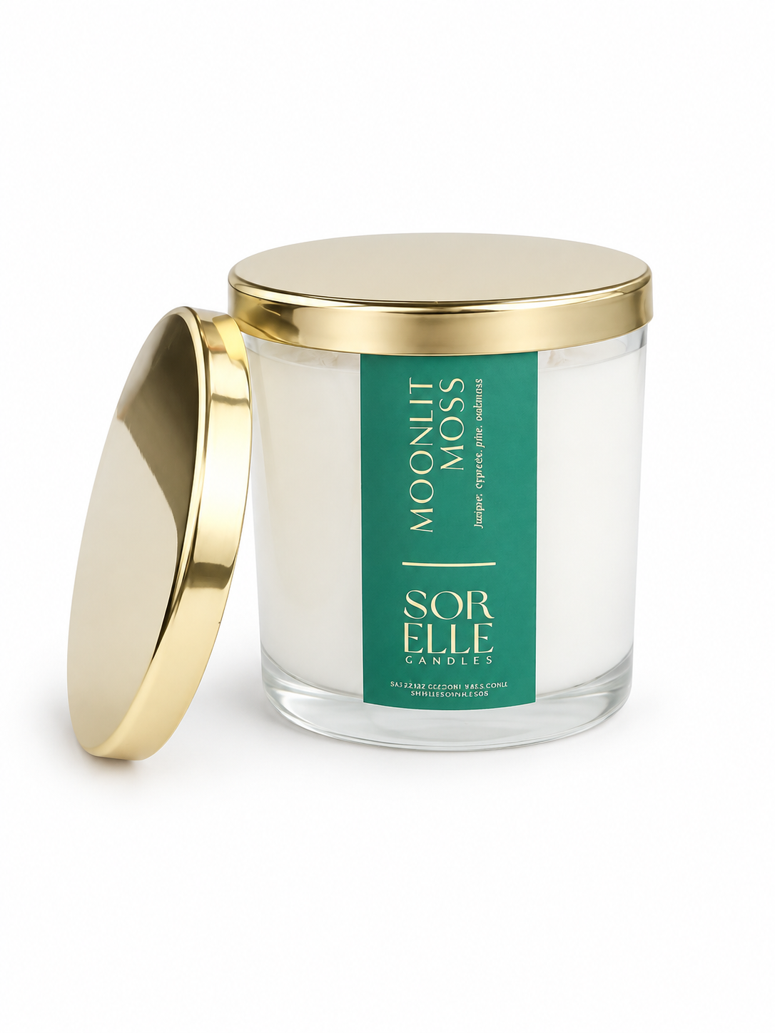 Sorelle luxury gold candle lids for two wick candles.