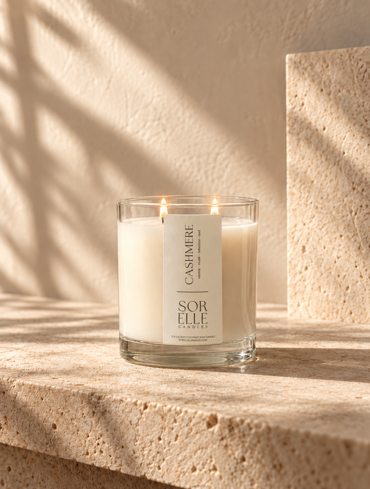 Cashmere coconut wax candle inspired by Tom Ford Tobacco Vanille, glass jar