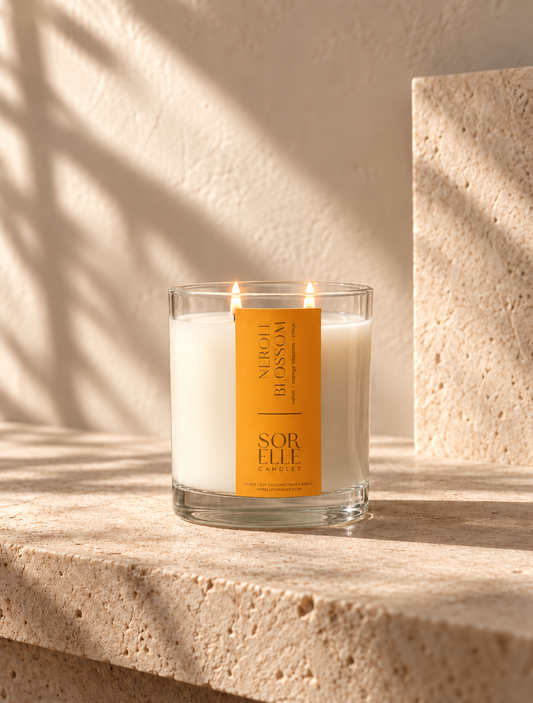 Fleur d'Orange coconut wax candle, citrus blossom and honey scent