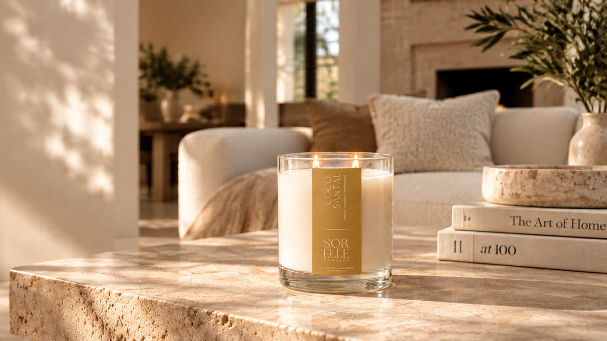 Coco Santal, strong, non-toxic, coconut wax candle. Le Labo inspired. Houston, Tx. 