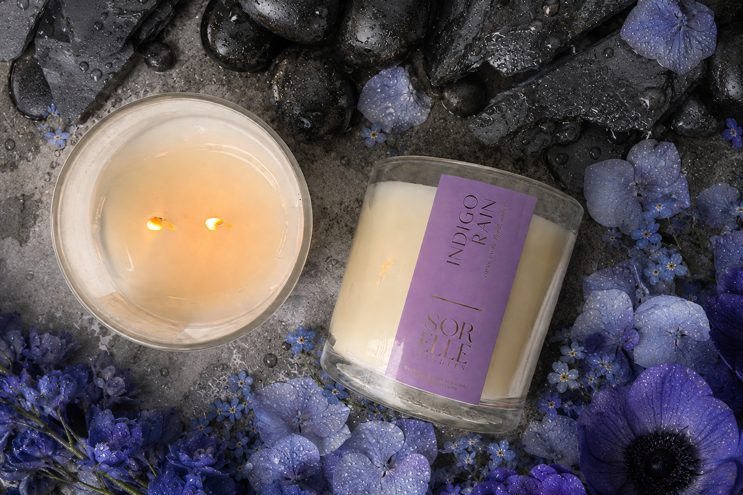 Indigo Rain - jo Malone dupe candle, coconut wax, hand poured in Houston TX