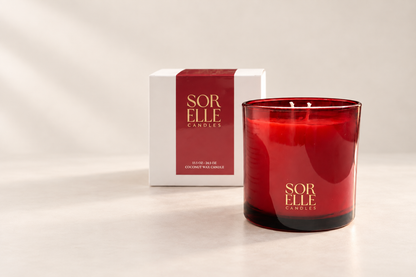 Merry&Bright candle with box. Room filling christmas candle, non-toxic, coconut wax. 