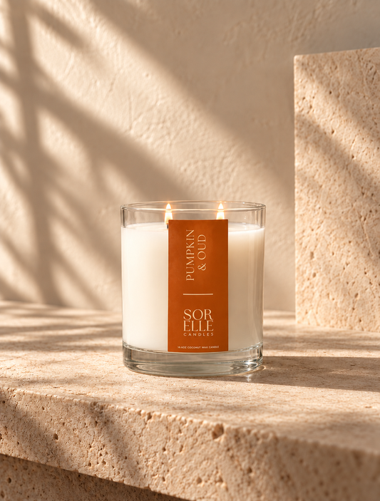 strong smelling fall pumpkin candle. coconut wax, non-toxic, houston tx