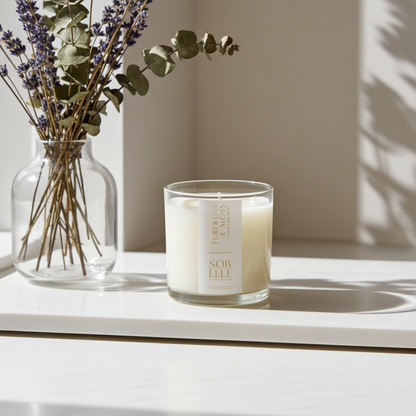 Strong Scented Tuberose coconut wax candle - tuberose, jasmine, oakmoss - hand poured in houston tx