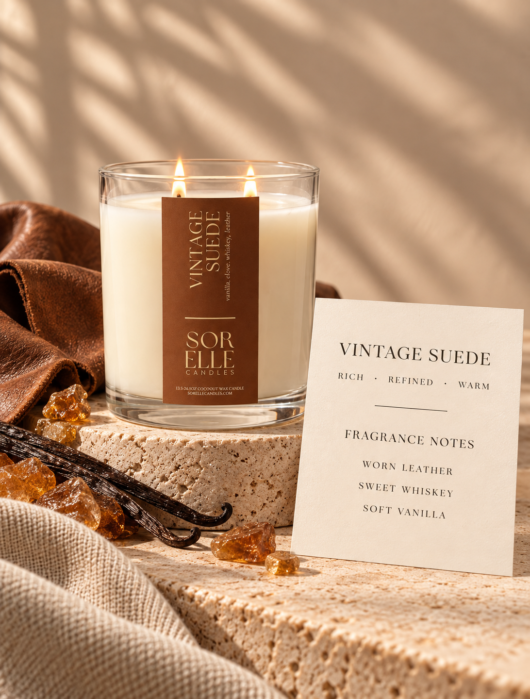 Vintage Suede - Cremo Dupe Candle. Strong smelling luxury coconut wax candle. Houston Tx